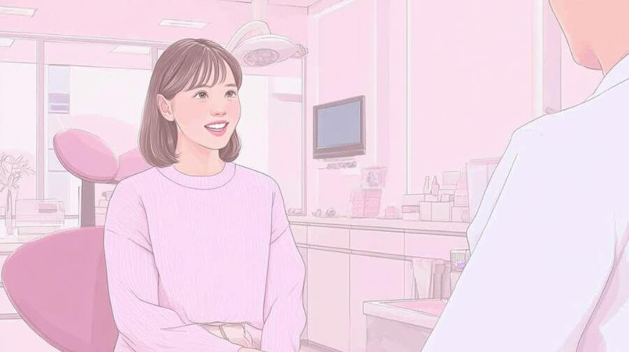 裏側矯正の治療期間の説明を受ける