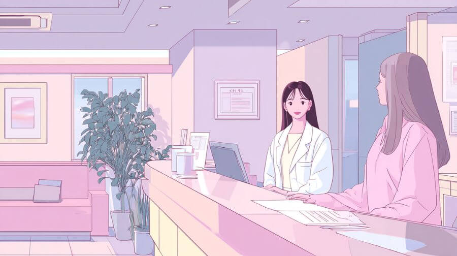 明るく清潔な矯正歯科クリニックの受付